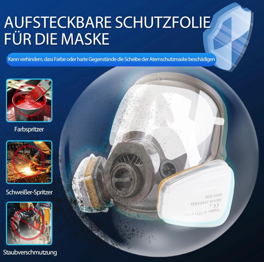 HOLULO Vollgesichts-Atemschutzmaske - Wiederverwendbar Mit 10 Filtern